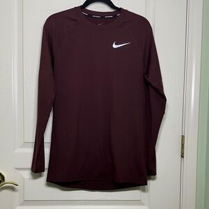 Nike Running Men's Burgundy Long Sleeve Tee
